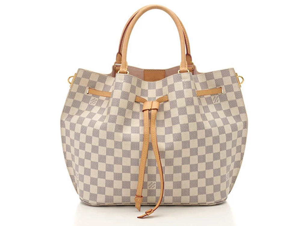 LOUIS VUITTON Girolata Shoulder Bag Damier Azur White